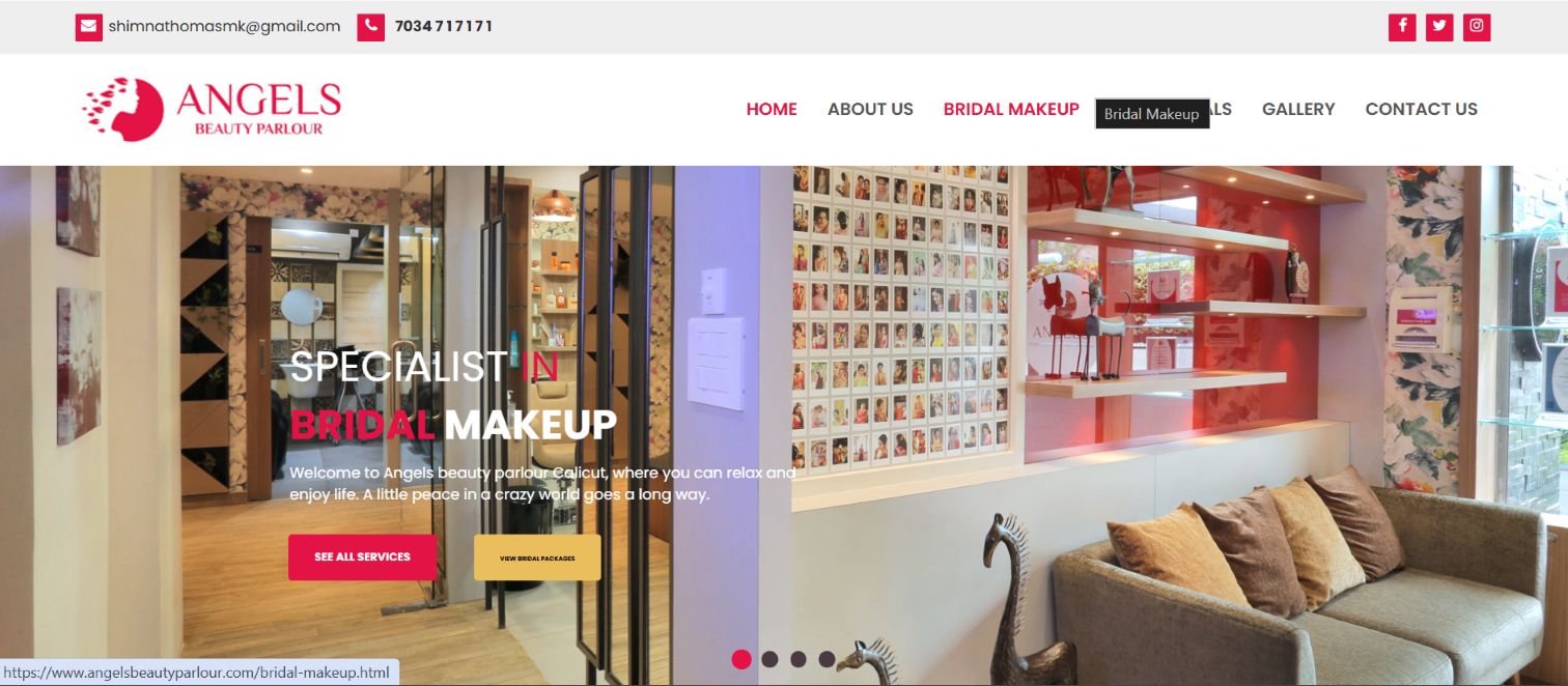 Angels Beauty Parlour website