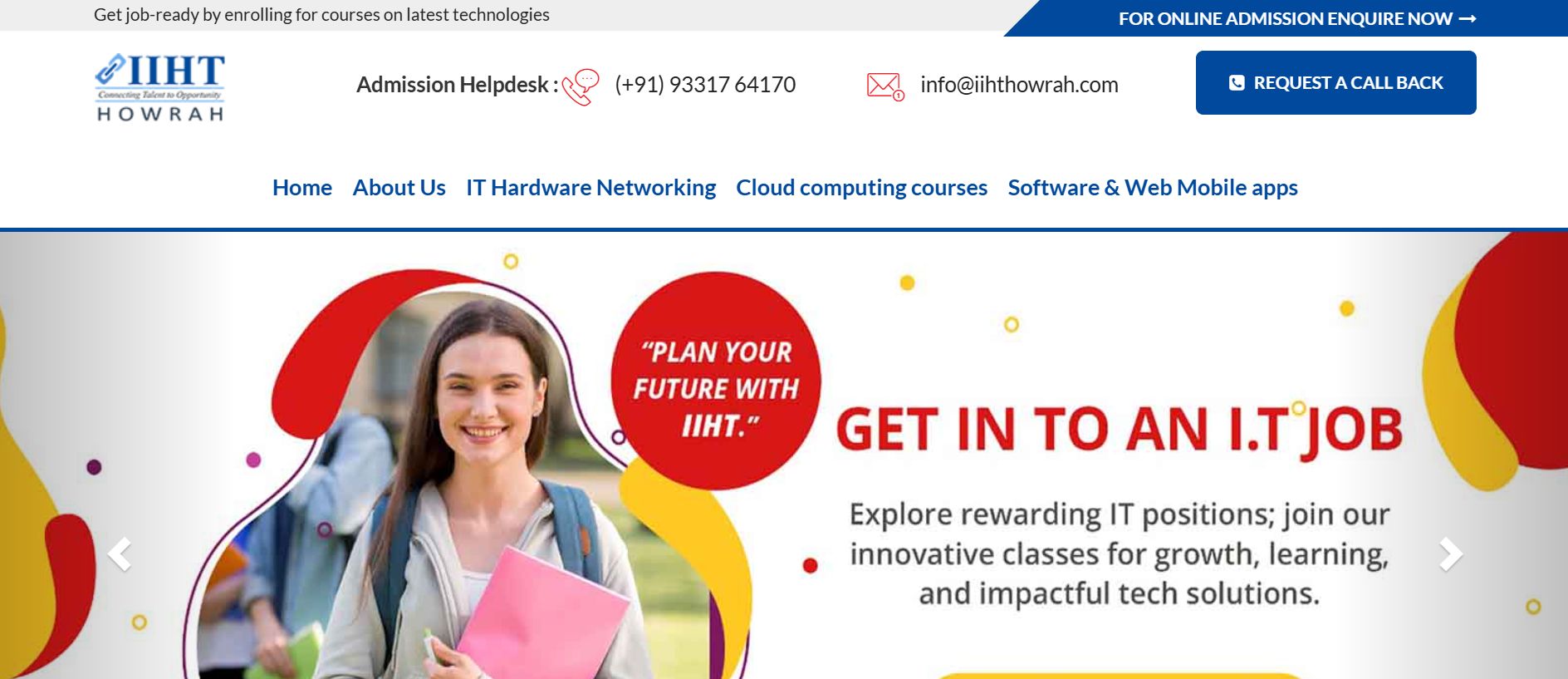 IIHT Howrah website